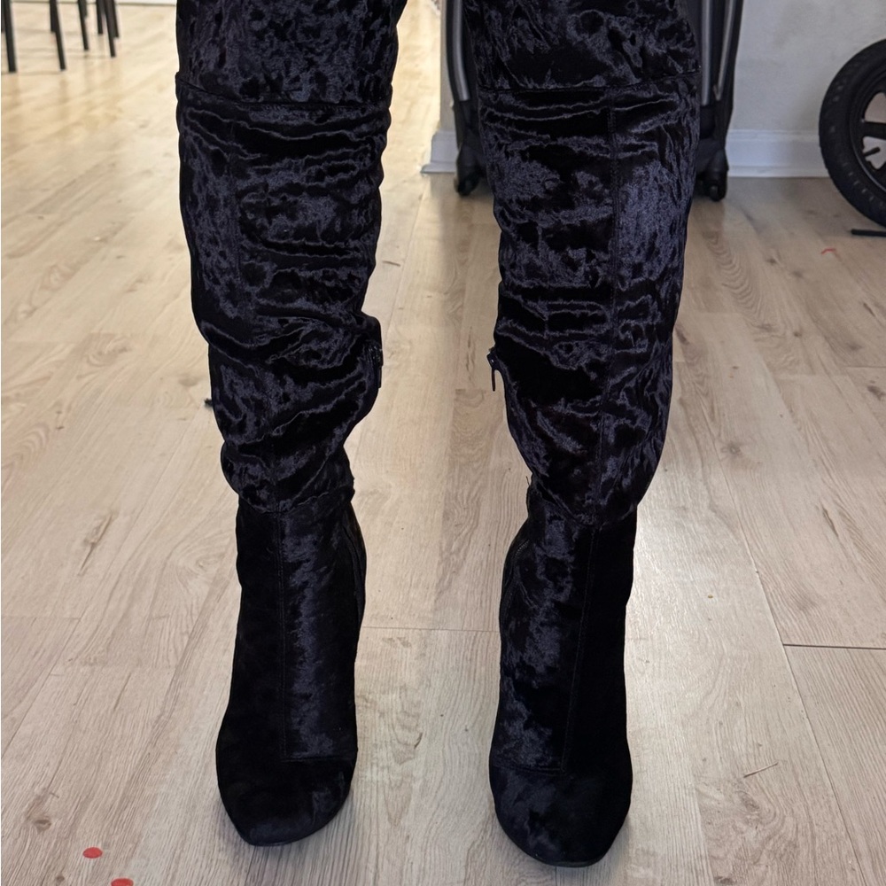 Black Velvet Boots